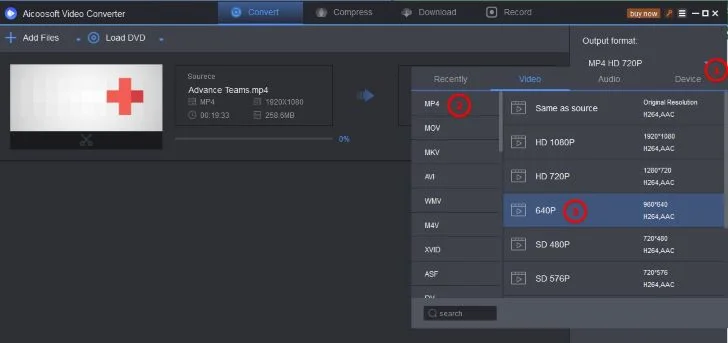 DVD to MP4 - Aicoosoft step 3